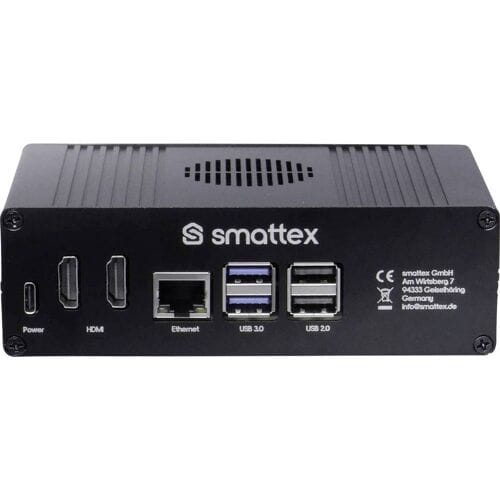 Smattex Raspberry Pi 4 B 4 GB Incl. behuizing, Incl. netvoeding, Incl. koellichaam, Incl. Noobs OS