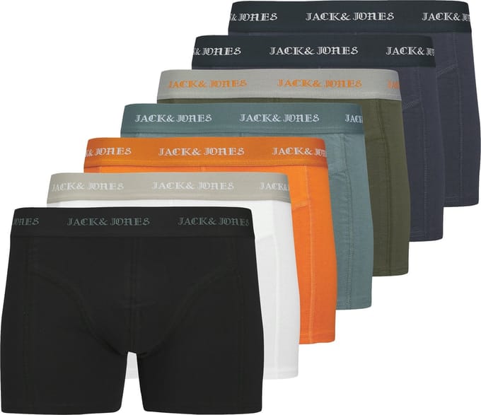 JACK&JONES - JACMILES SOLID TRUNKS 7 PACK - Heren - Onderbroeken