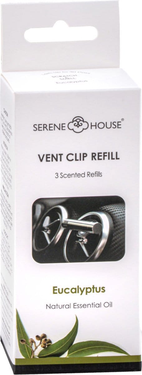 Serene House autoparfum clip navulling (3pcs) - Eucalyptus