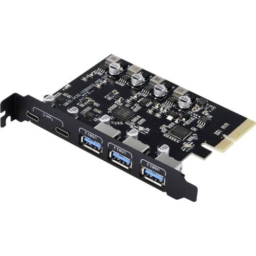 Renkforce RF-6613196 3 + 2 poorten USB 3.2 Gen 2-controllerkaart USB-C 3.2 Gen 2