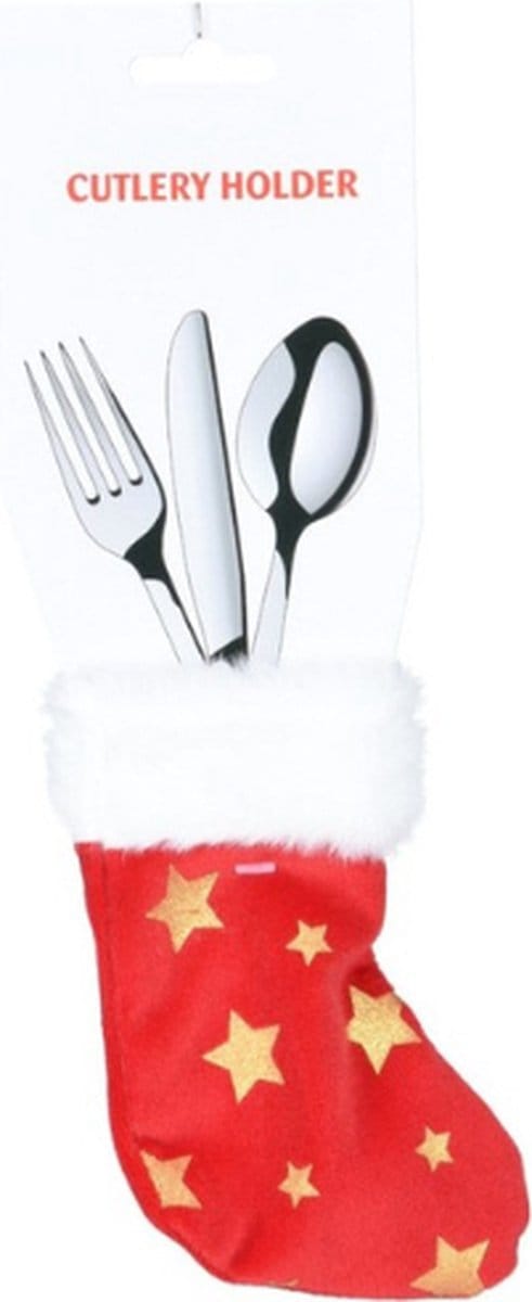 Home & Styling Kerst Bestekhouders - Set van 2 stuks - Kerstsok