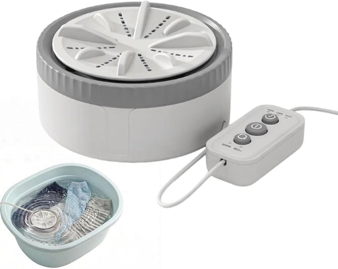 Mini Wasmachine - Draagbare Washer - Delicate Stoffen Wassen - Diepe Reinigingstechnologie - Compact Formaat - Grijs