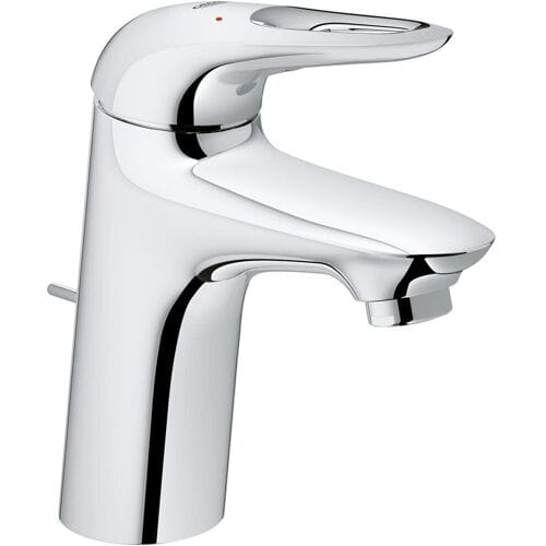 Grohe Eurostyle single lever basin mixer DN 15 S-Size, open metal lever handle, with waste 33558003