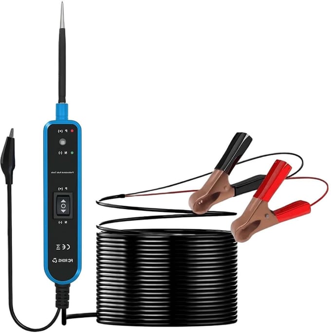 Circuit Testpen - Spanningszoeker Auto - Auto Elektra Testen - 6-24V Detectie - 4.1m Kabel - Blauw