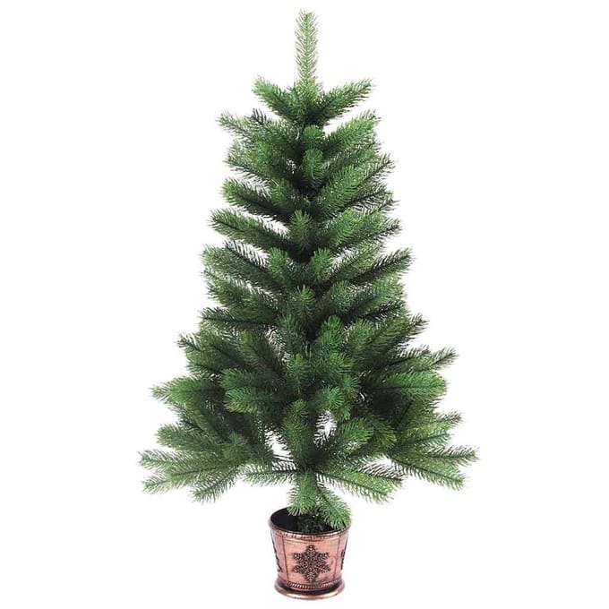 vidaXL - Kunstkerstboom - met - levensechte - naalden - 90 - cm - groen