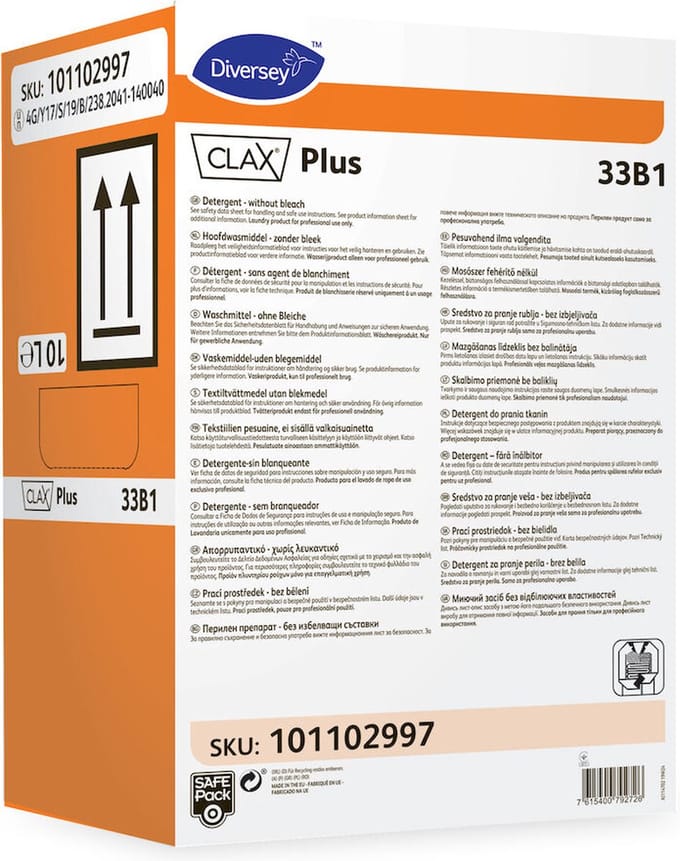 Diversey - Clax Plus 33B1 - Enzymatisch Wasmiddel - 101102997 - 10 liter