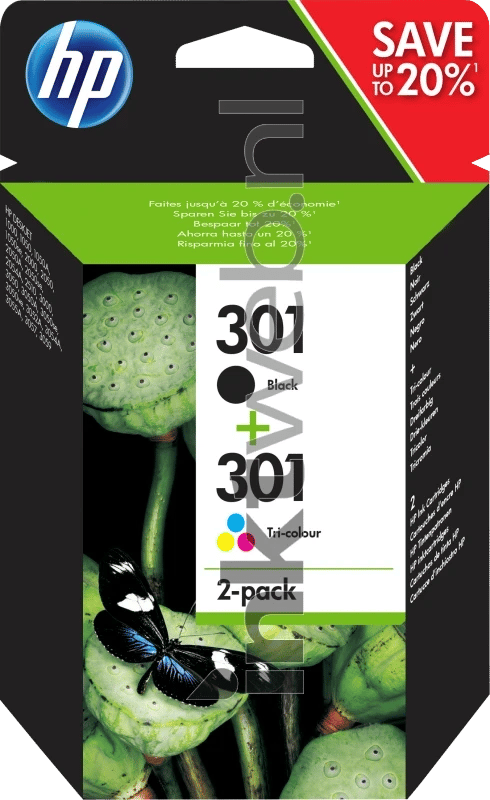HP Inktcartridge 301 (N9J72AE) Zwart + 3 kleuren Multipack
