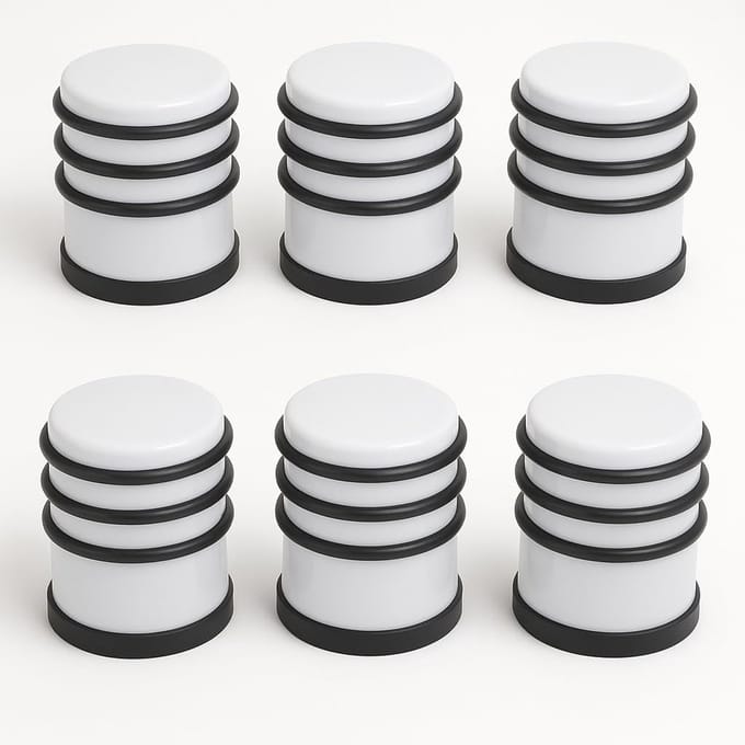 Stopdeurhouder - Wit - Metaal - Set van 6