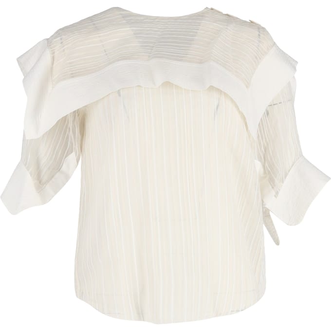 Chloé Overlay gestreepte blouse van witte zijde