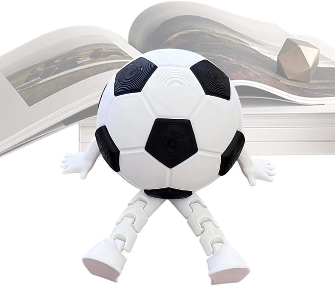 Voetbal Miniatuur - Tafelmodel Figuur - Decoratieve Display - Beweegbare Poten - 8x8 cm - Multicolor