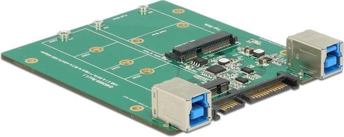 Delock Converter SATA / USB 3.1 Type-B female > M.2 / mSATA Slot