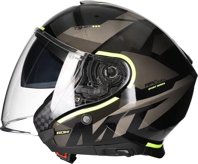 MT Helm Thunder III Jet mat zwart / geel maat S