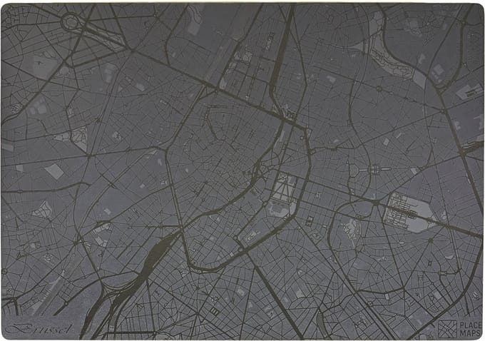 Place Maps Placemat Stadskaart Rotterdam - Kunstleer - Zwart - 1 Stuk