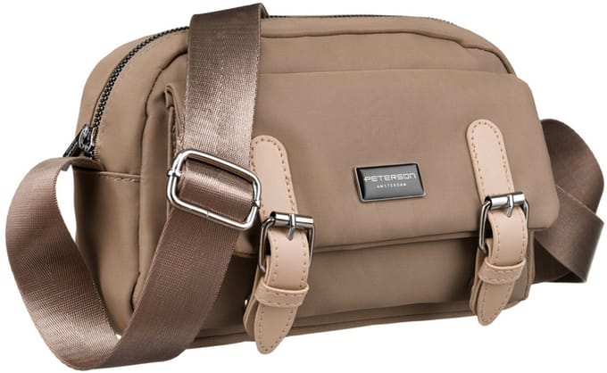 Peterson - Nylon Schoudertas Dames - Beige - Verstelbare Riem - Praktisch
