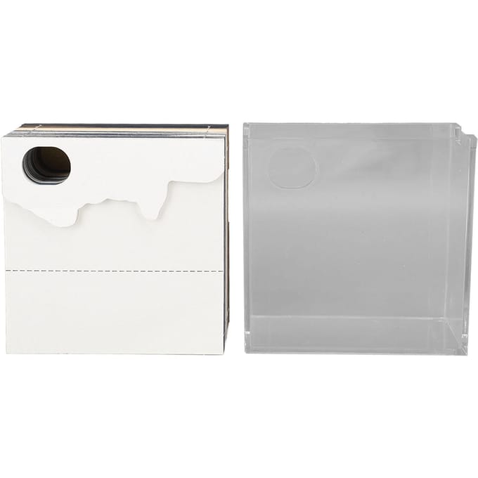 Kasteel 3D Memoblok Multifunctioneel 2024 Kalender Notitieblok Gemaksstickers met Licht Kerst gray