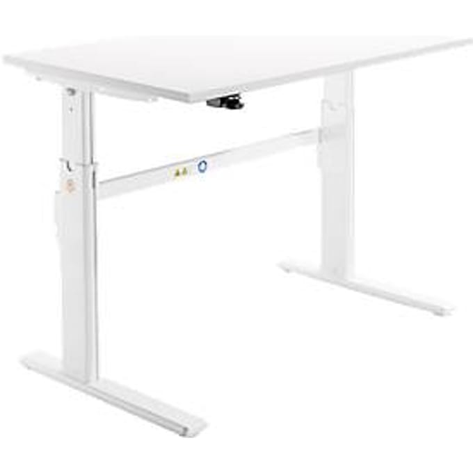 Schäfer Shop  Select Bureau, elektrisch in hoogte verstelbaar, rechthoekig, C-poot, wit/wit, B 1200 mm