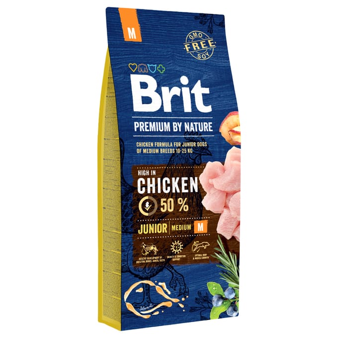 Brit Premium by Nature hondenvoer Junior M 15 kg - Hond