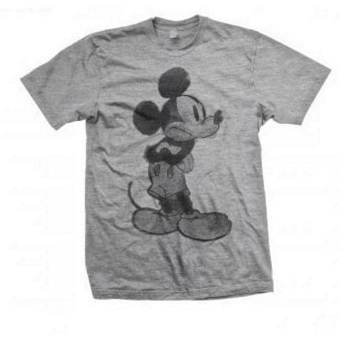 Disney Unisex volwassen Mickey Mouse schets T-shirt (Grijs)