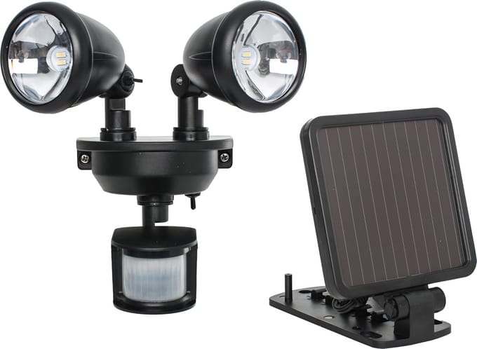 Dubbele Solar Bewegingssensor Buitenverlichting Zwart