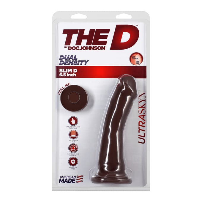 Doc Johnson Slim D - Realistische ULTRASKYN Dildo - 15 cm chocolate