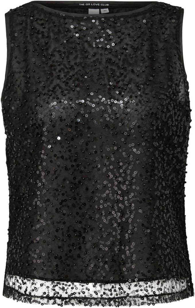 Blouse versierd met parels en pailletten dames QS