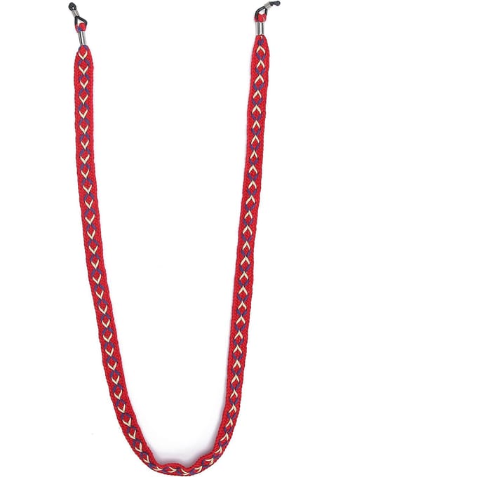 Gebreide Exquise Brillenketting Elegant Draagbaar Zonnebril Lanyard Riem Accessoire red