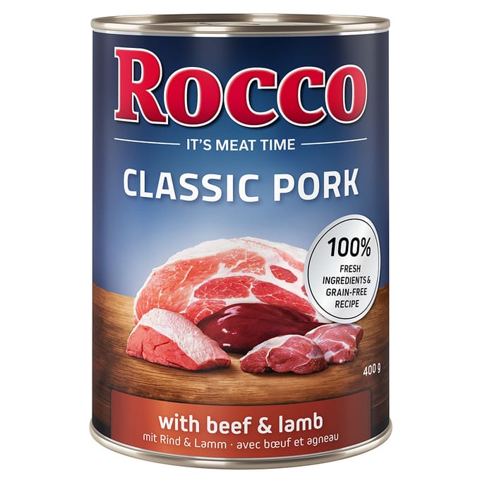 Rocco Classic Pork 6 x 400g Hondenvoer Rund & Lam