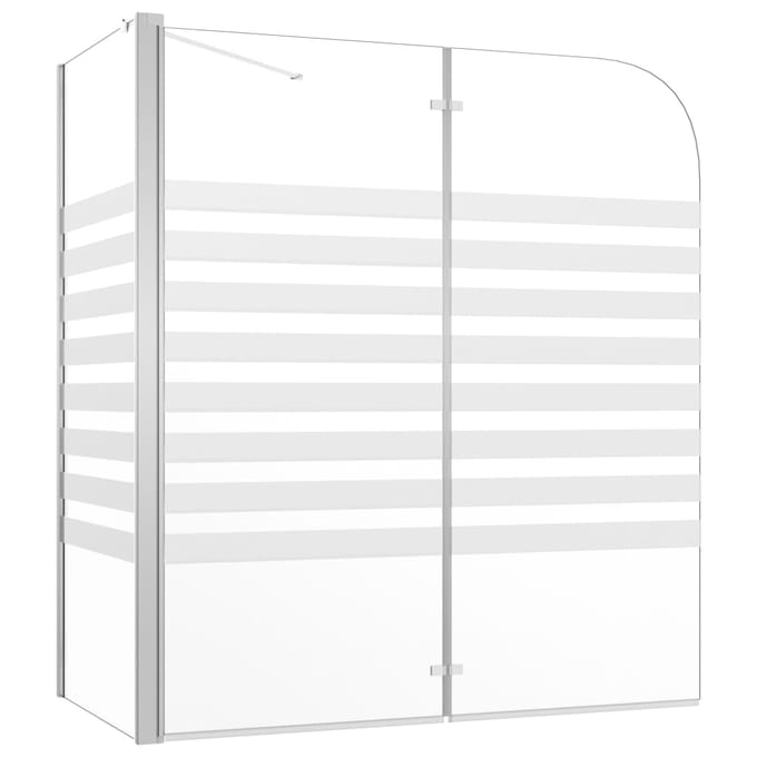 Vidaxl Paravent de Baignoire, 120x68x130 cm, Verre Trempé, Rayé