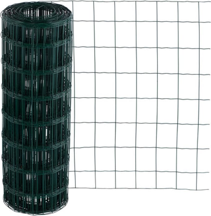 Tuingaas Rol 25m 100cm hoog - 100x75mm maaswijdte 2.1mm draaddikte - groen geplastificeerd