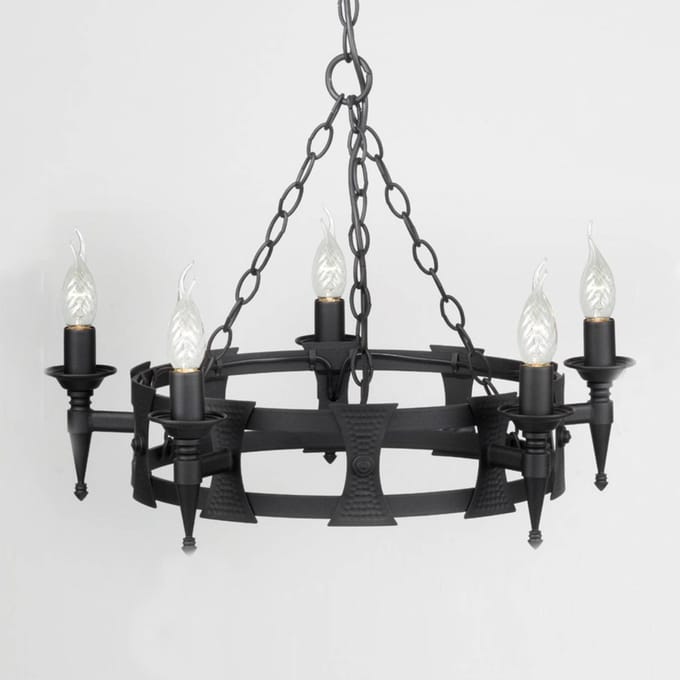 Elstead Lighting LED Kroonluchter | 5X E14 Max 60W | Dimbaar | Black