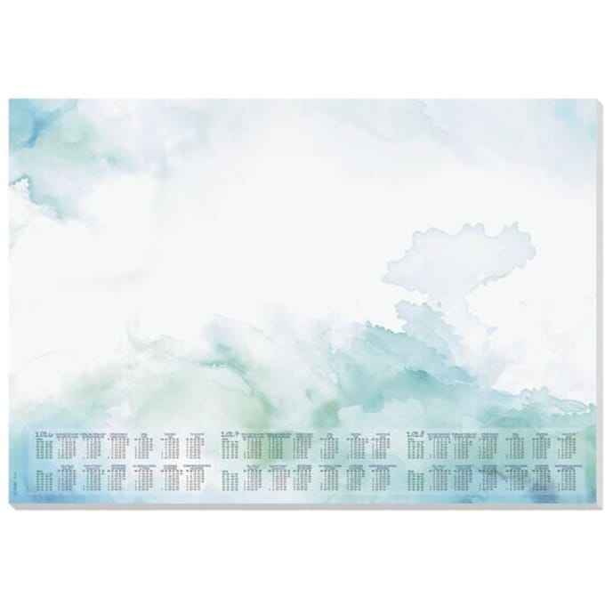 Sigel bureauonderlegger Watercolor Sea met kalender 2026/2027/2028 formaat A2 30 vel afscheurbaar