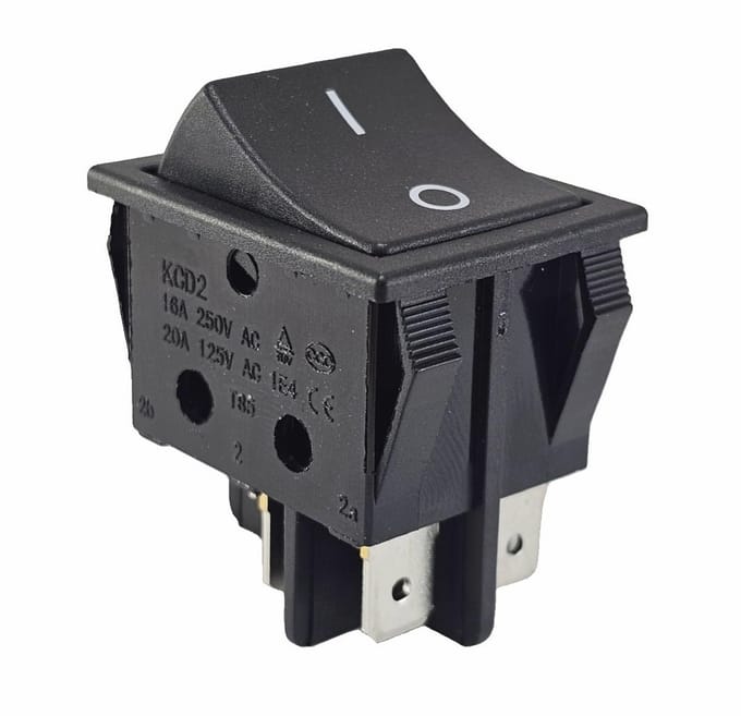 Tuimelknop 4-Pin OFF/ON voor Grasmaaiers - 16A 250V