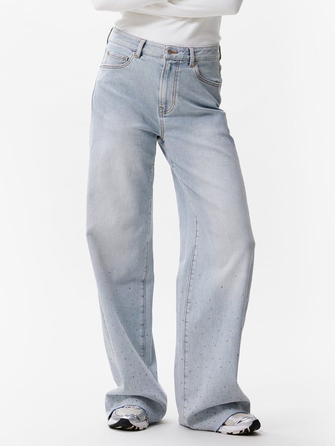 Loose fit jeans met metallic Catwalk Junkie strass mt W32