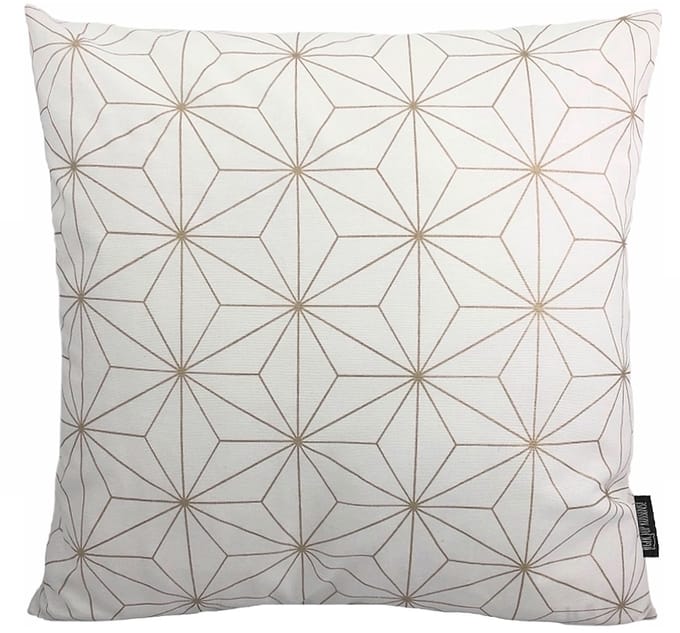 Nadal White/Gold Kussenhoes | Katoen / Polyester | 45 x 45 cm | Wit - Goud