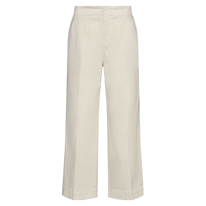 Boss Dames/Dames Tahiana Katoenen Rechte Broek (Wit)
