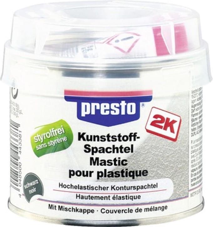 3x Presto DIY Kunststoffspachtel schwarz 250 g