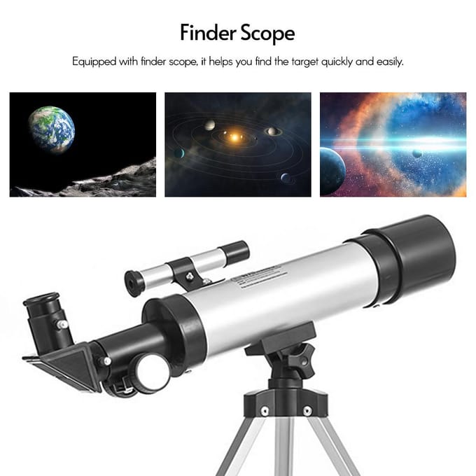 Astronomische telescoop Compacte draagbare telescoop met 90x vergroting met zoeker Verstelbare telescoop black