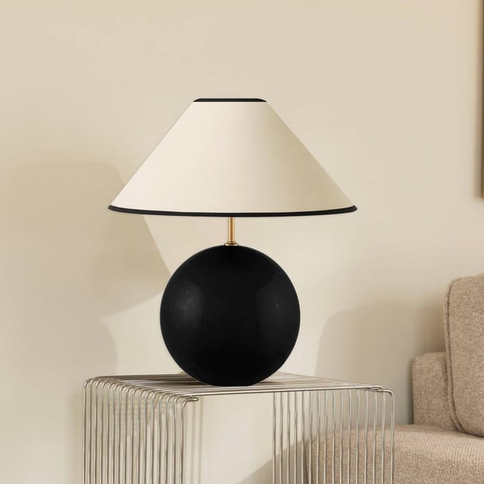 Globen Lighting tafellamp IRIS, beige/zwart, hoogte 39 cm