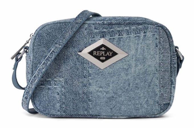 REPLAY schoudertas Reporter Bag Medium Denim blauw