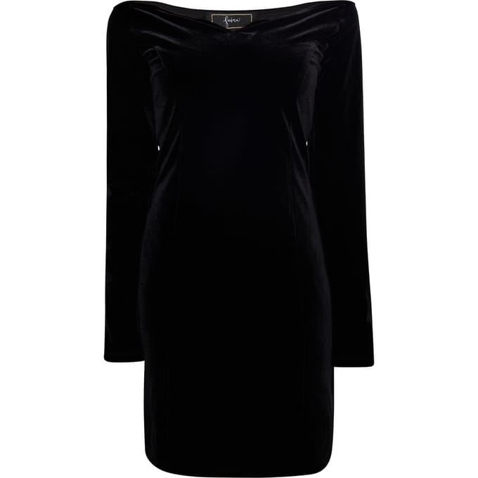 Faina Mini-jurk met lange mouwen Dames zwart