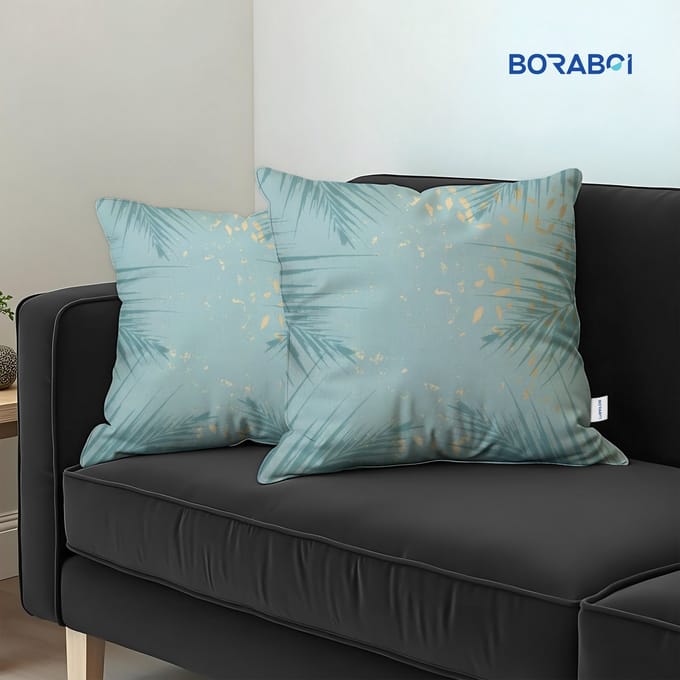 Boraboi® Luxe Decoratieve Kussenhoezen set van 2 , Zachte Suède Touch 40x40cm -(Groen,Goud)