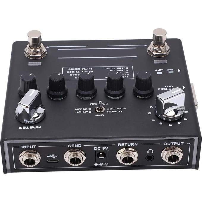 Digitale Preamp Effect Gitaar Stompbox Dubbel Kanaal 18 Toons Audio Accessoires DC 9V 320mA black