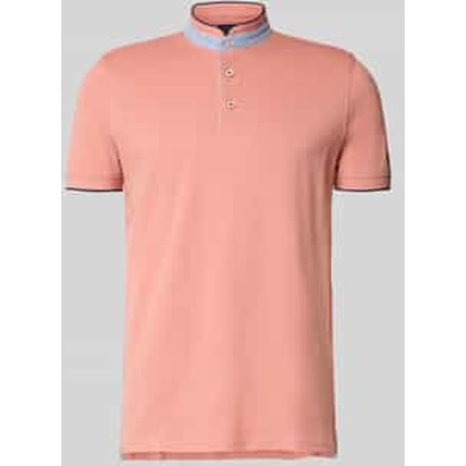 Regular fit poloshirt van puur katoen met opstaande kraag