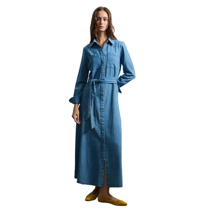 Dames katoenen spijkerblouse jurk Stefanel Regular Fit