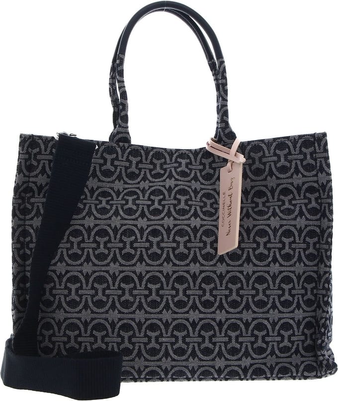 COCCINELLE Handtas Schoudertas Never Without B. Monog. Den Handbag Denim Jaquard Mul. M. Blu / M. Blu Veelkleurig
