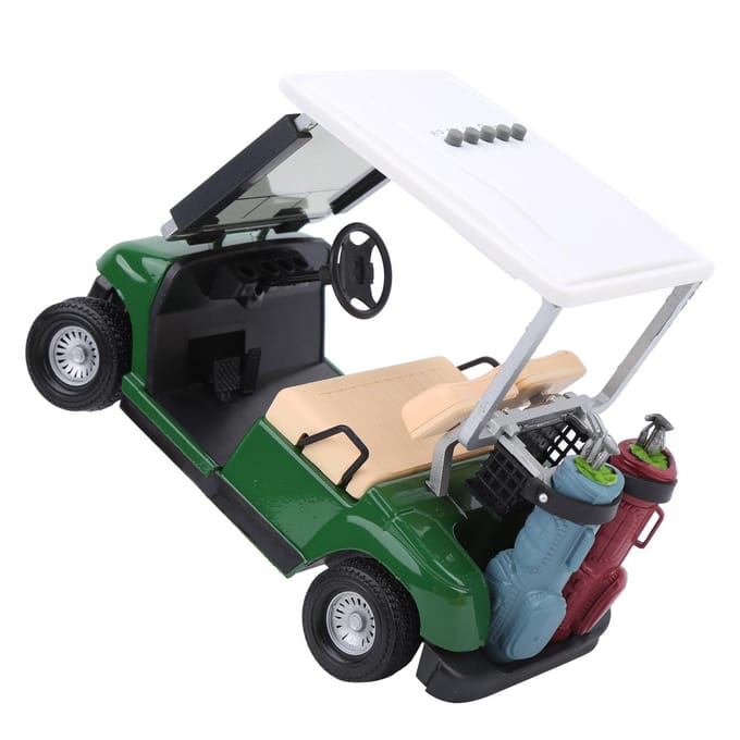 Plastic Golf Eeuwigdurende Kalender Club Car Cadeau Miniatuur Golfkar Klok Accessoire gray
