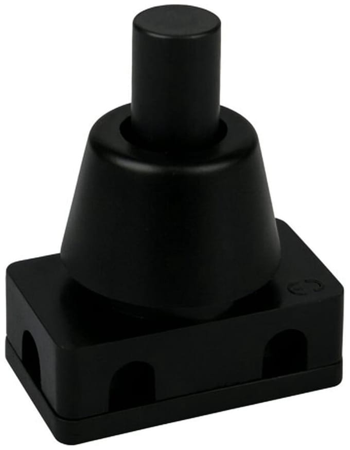 Drukschakelaar ⌀8mm OFF-ON - Enkelpolige - Inbouw - 2A/250V - Zwart