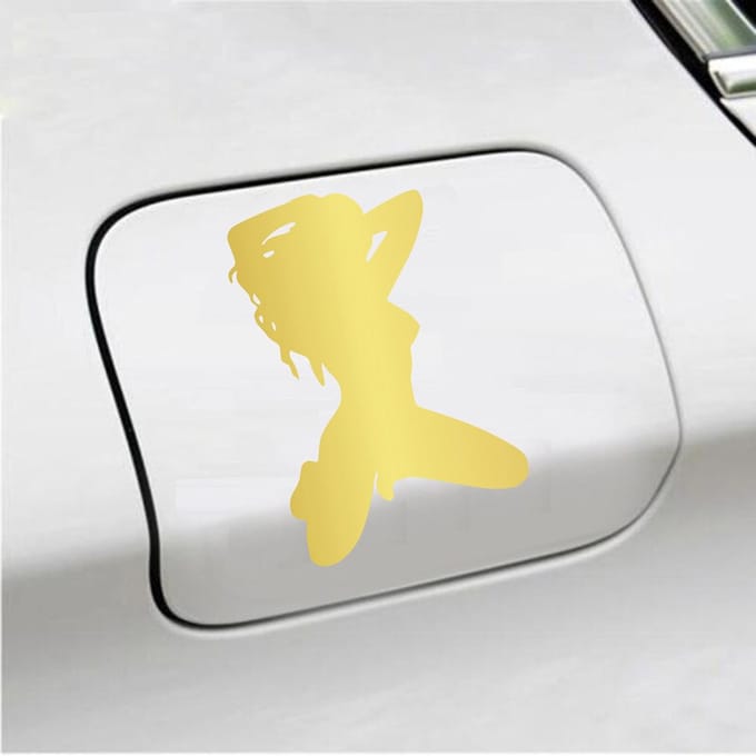 Bumpersticker - Dame - 14 X 10 - Goud