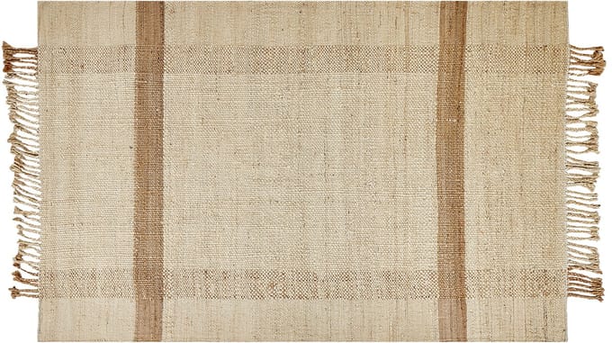 YELMEZ - Modern vloerkleed - Lichtbeige - 140 x 200 cm - Jute
