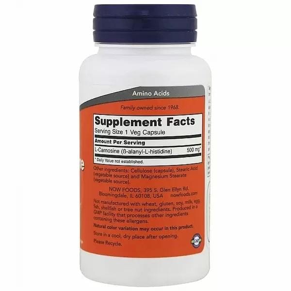 L Carnosine 500 mg (100 veggiecaps) - Now Foods